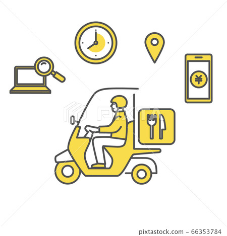 Delivery service illustration material set 66353784