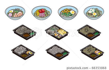 Cold noodle lunch illustration set 66353868