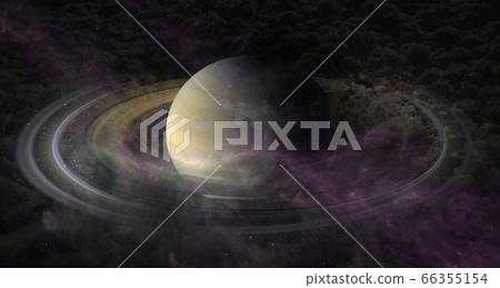 Planet Saturn in clubs of plasma clouds in outer Planet Saturn in clubs of plasma clouds in outer 66355154