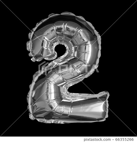 Silver Foil Balloon 3D number 66355266