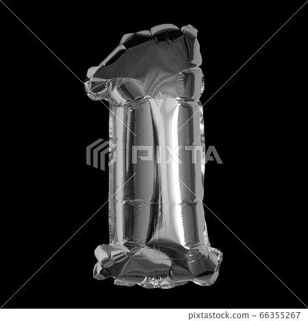 Silver Foil Balloon 3D number Silver Foil Balloon 3D number 66355267