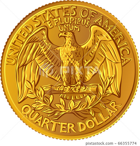 Bald eagle Washington quarter 25 cent GOLD coin Bald eagle Washington quarter 25 cent GOLD coin 66355774