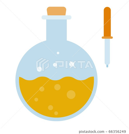 Lab bulb with pipette vector icon flat isolated Lab bulb with pipette vector icon flat isolated 66356249