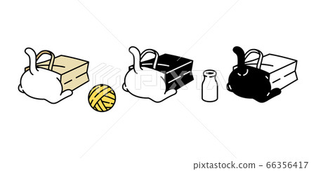 cat vector icon calico paper bag kitten pet toy yarn ball breed logo symbol character cartoon doodle illustration design 66356417