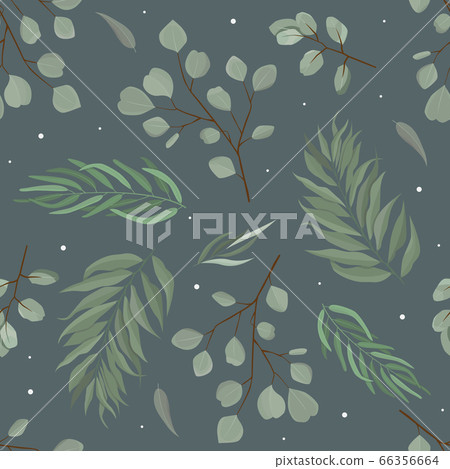 Abstract seamless pattern with leaves. Vector Abstract seamless pattern with leaves. Vector 66356664