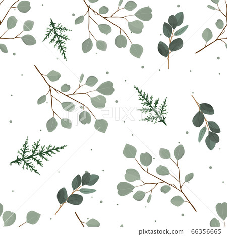 Abstract seamless pattern with leaves. Vector Abstract seamless pattern with leaves. Vector 66356665