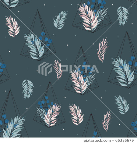 Abstract seamless pattern with leaves. Vector Abstract seamless pattern with leaves. Vector 66356679
