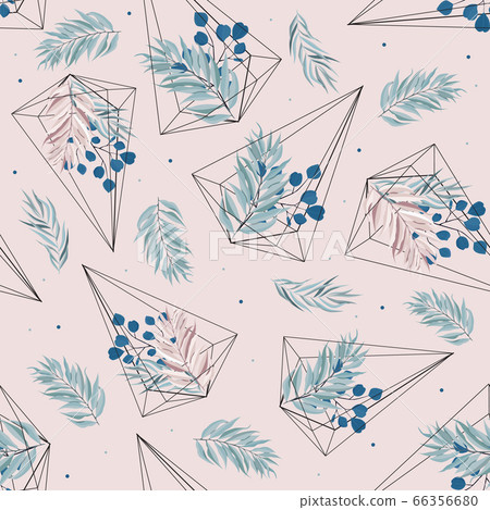 Abstract seamless pattern with leaves. Vector 66356680
