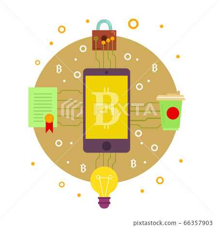 Cryptocurrency process and mining - Stock Illustration [66357903] - PIXTA