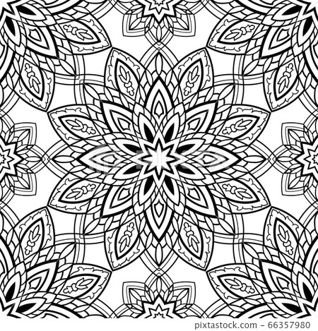 Black and white ornament with mandalas. Black and white ornament with mandalas. 66357980