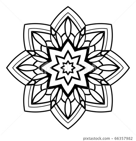 Oriental floral mandala. Oriental floral mandala. 66357982