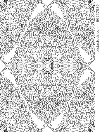 Vector pattern with medallion. 66357986
