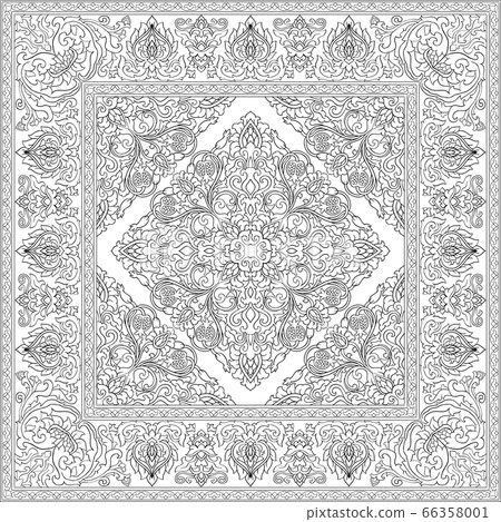 Oriental floral carpet with pomegranate. Oriental floral carpet with pomegranate. 66358001