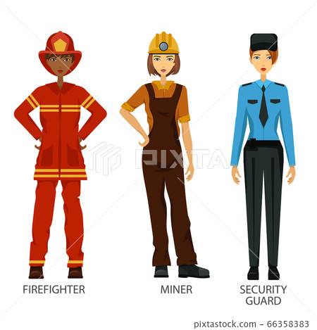 Women working in hard job set Women working in hard job set 66358383