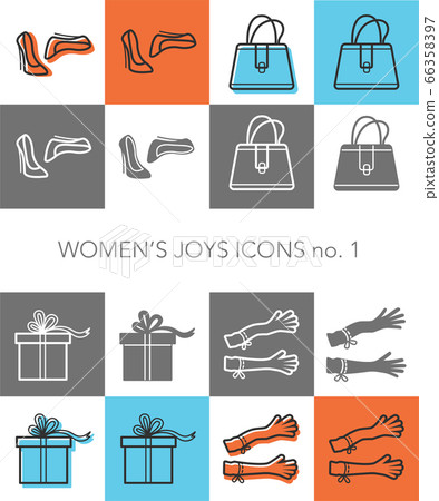 Woman accessories icons set  66358397