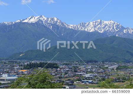 信濃大町初夏北阿爾卑斯山及市區 信濃大町初夏北阿爾卑斯山及市區 66359009