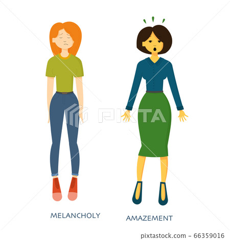 Women expressing various emotions Women expressing various emotions 66359016