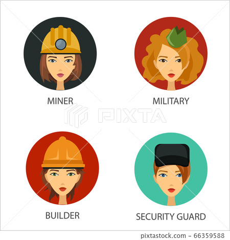 Women working in hard job set Women working in hard job set 66359588