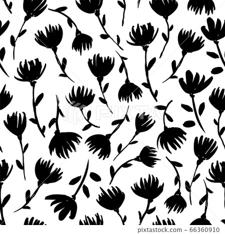 Floral vector seamless pattern with daisies. - Stock Illustration ...