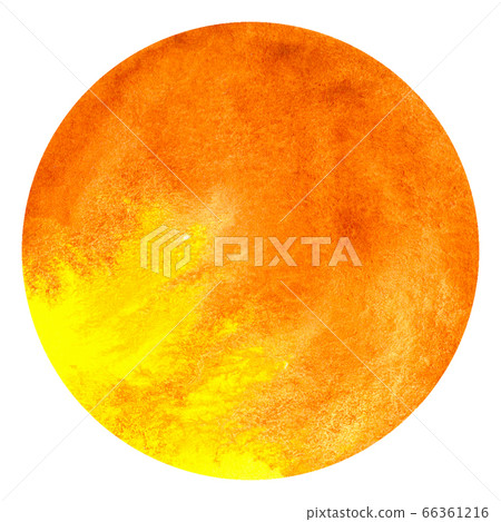 Orange abstract watercolor hand painting in circle shape for the text message background. 66361216