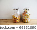 Preserving homemade plum pickles and plum syrup 66361890