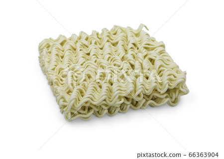 Uncooked instant noodle on white isolated Uncooked instant noodle on white isolated 66363904