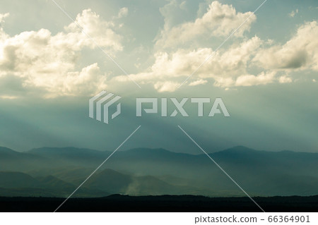 .colorful dramatic sky with cloud at sunset 66364901