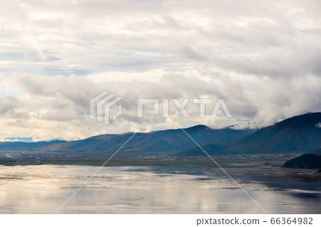 Beautiful lagune with mounting and sky with 66364982