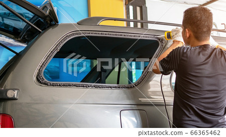 Repairing rear glass of the car. 66365462