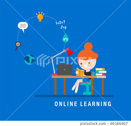 Online learning. E-learning concept for distance education. 66366807