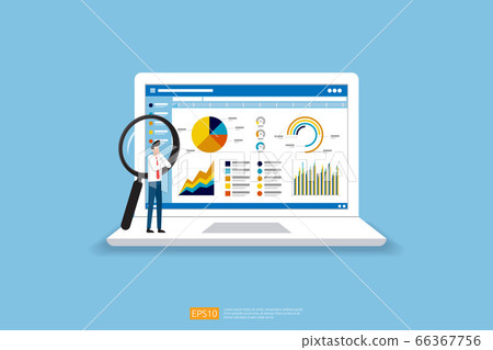 businessman analysis web statistics charts on 66367756