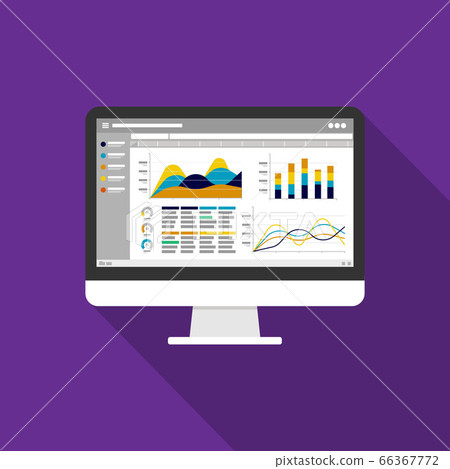 Web statistics analytic charts on Computer screen - Stock Illustration ...