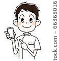 Male healthcare worker with smartphone Male healthcare worker with smartphone 66368016