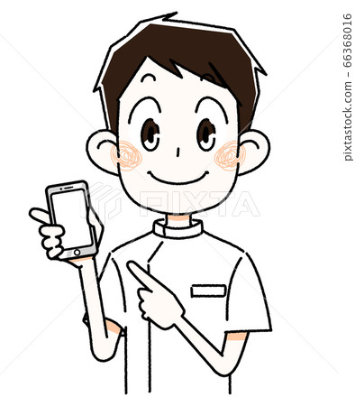 Male healthcare worker with smartphone 66368016