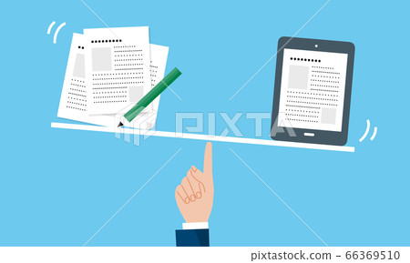 Illustration of DX, comparison image from paper to digital data 66369510