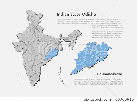 Vector India country map and state template Vector India country map and state template 66369610