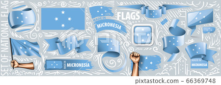 Vector set of the national flag of Federated States Micronesia Vector set of the national flag of Federated States Micronesia 66369748