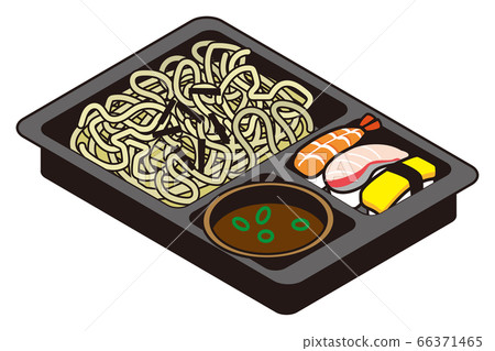 Bento of cold zaru soba and nigiri sushi to take home 66371465