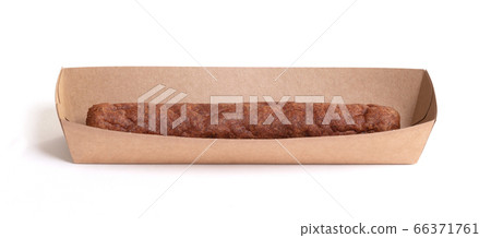One frikadel, a Dutch fast food snack 66371761