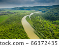 Mountain river in the foothills of the Carpathians. 66372435