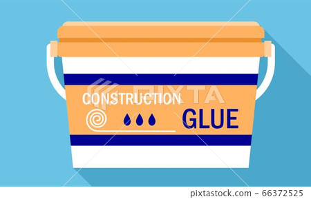Construction glue bucket icon, flat style 66372525