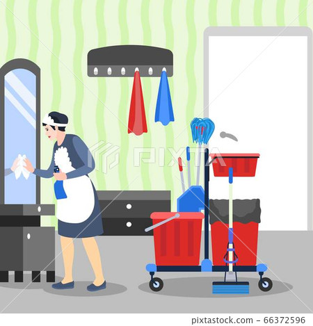 Room hotel cleaning concept banner, flat style Room hotel cleaning concept banner, flat style 66372596