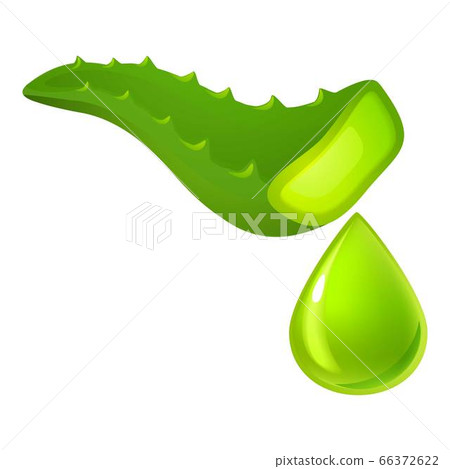 Cutted drop aloe icon, cartoon style Cutted drop aloe icon, cartoon style 66372622