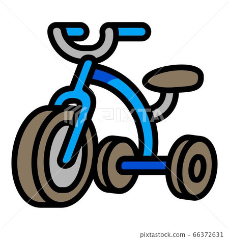 Blue tricycle icon, outline style Blue tricycle icon, outline style 66372631