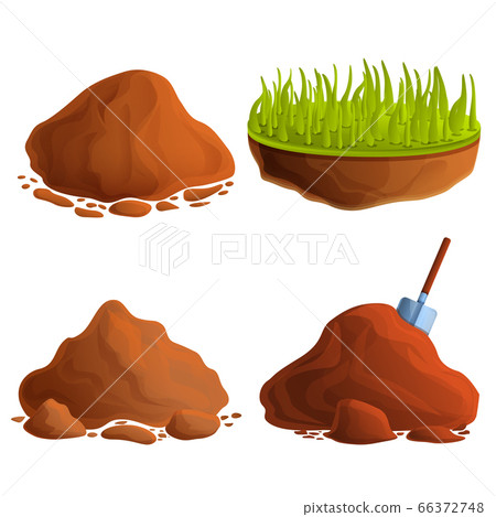 Soil icons set, cartoon style Soil icons set, cartoon style 66372748