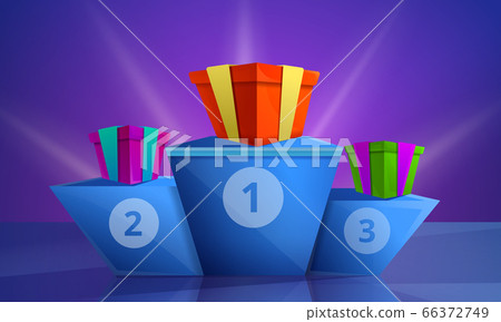 Contest podium concept banner, cartoon style Contest podium concept banner, cartoon style 66372749