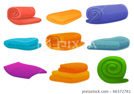 Blanket icons set, cartoon style Blanket icons set, cartoon style 66372761