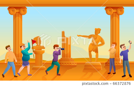 Greek excursion concept banner, cartoon style Greek excursion concept banner, cartoon style 66372876
