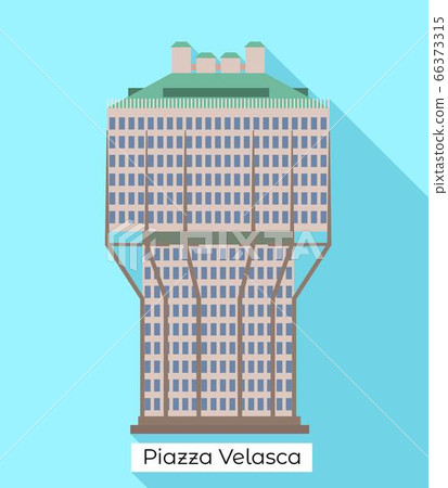 Milan piazza velasca icon, flat style Milan piazza velasca icon, flat style 66373315