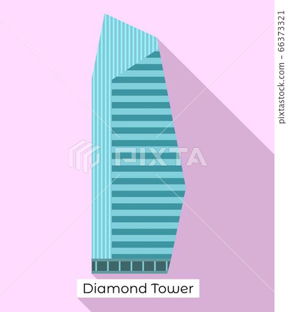 Diamond tower icon, flat style Diamond tower icon, flat style 66373321
